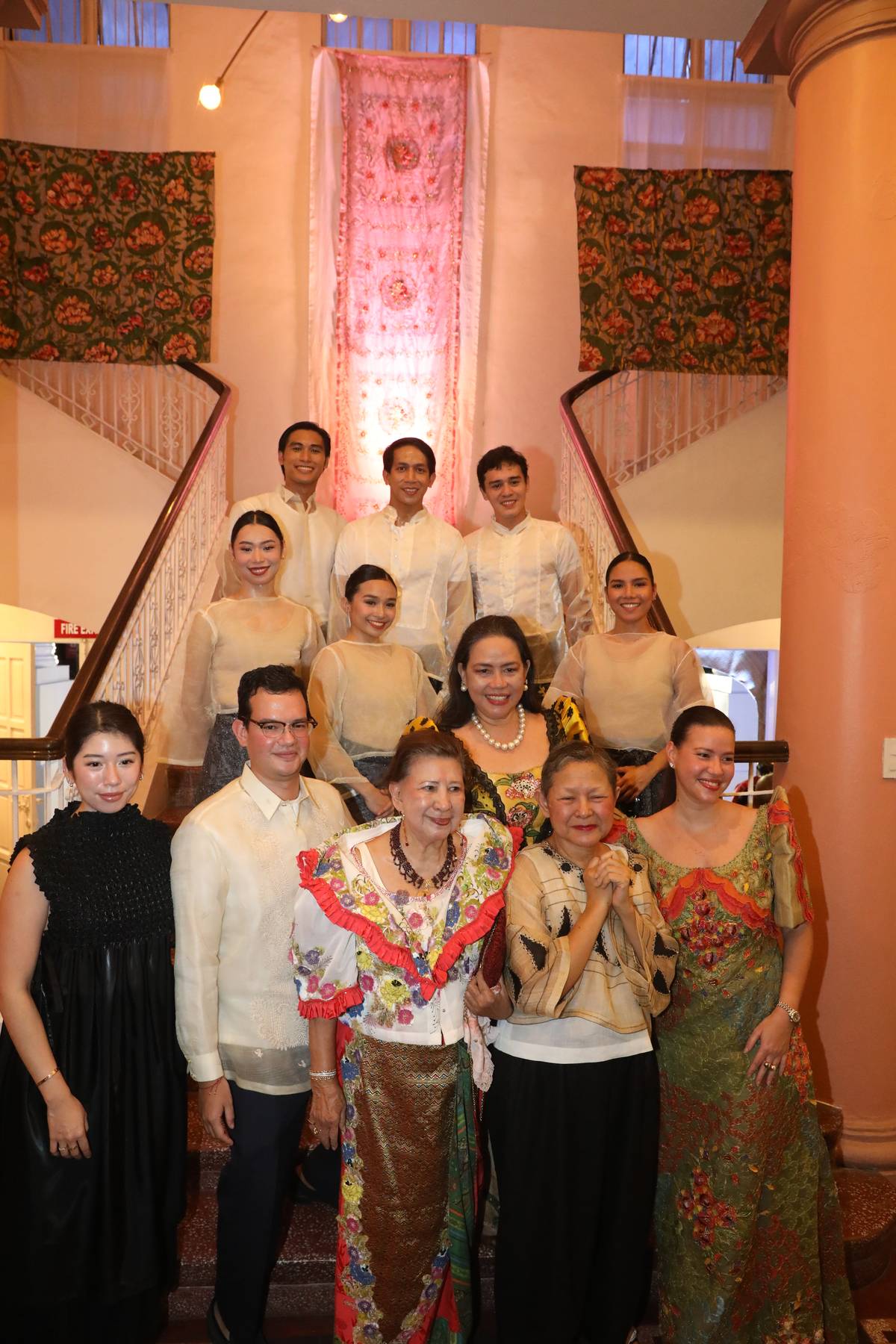 Ballet Philippines dancers with (from left) Jessi Singson, Philippe Lior - Liechtenstein, Marilyn B. Gamboa, Kathleen Liechtenstein, Patis Tesoro, Lauren Lior - Liechtenstein.