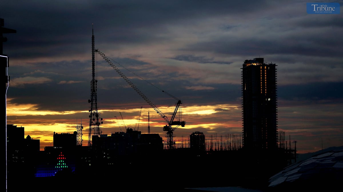 Colorful sunset over Quezon City