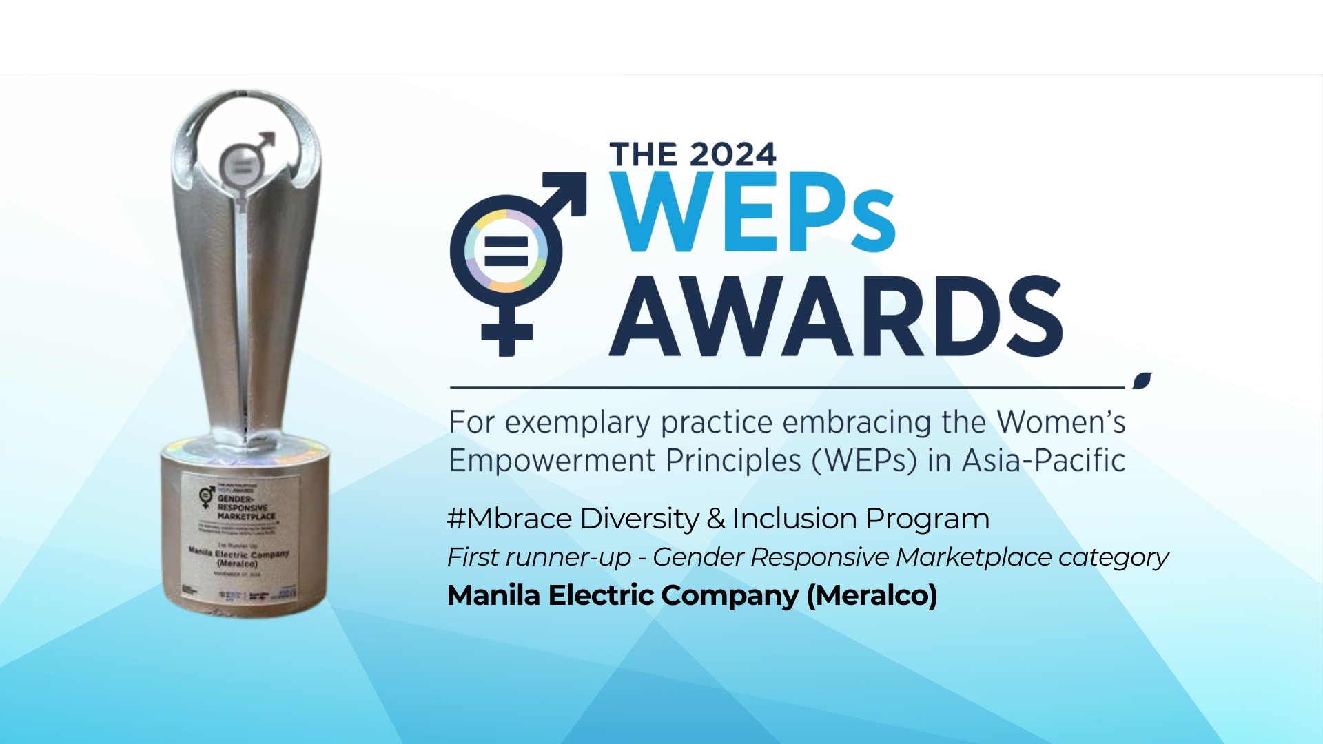 Meralco triumphs at 2024 WEPS Awards for gender equality