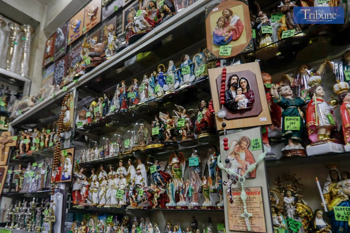 The store is known and offers mostly ceramics—China wares, figurines of saints, and religious symbols and statues.