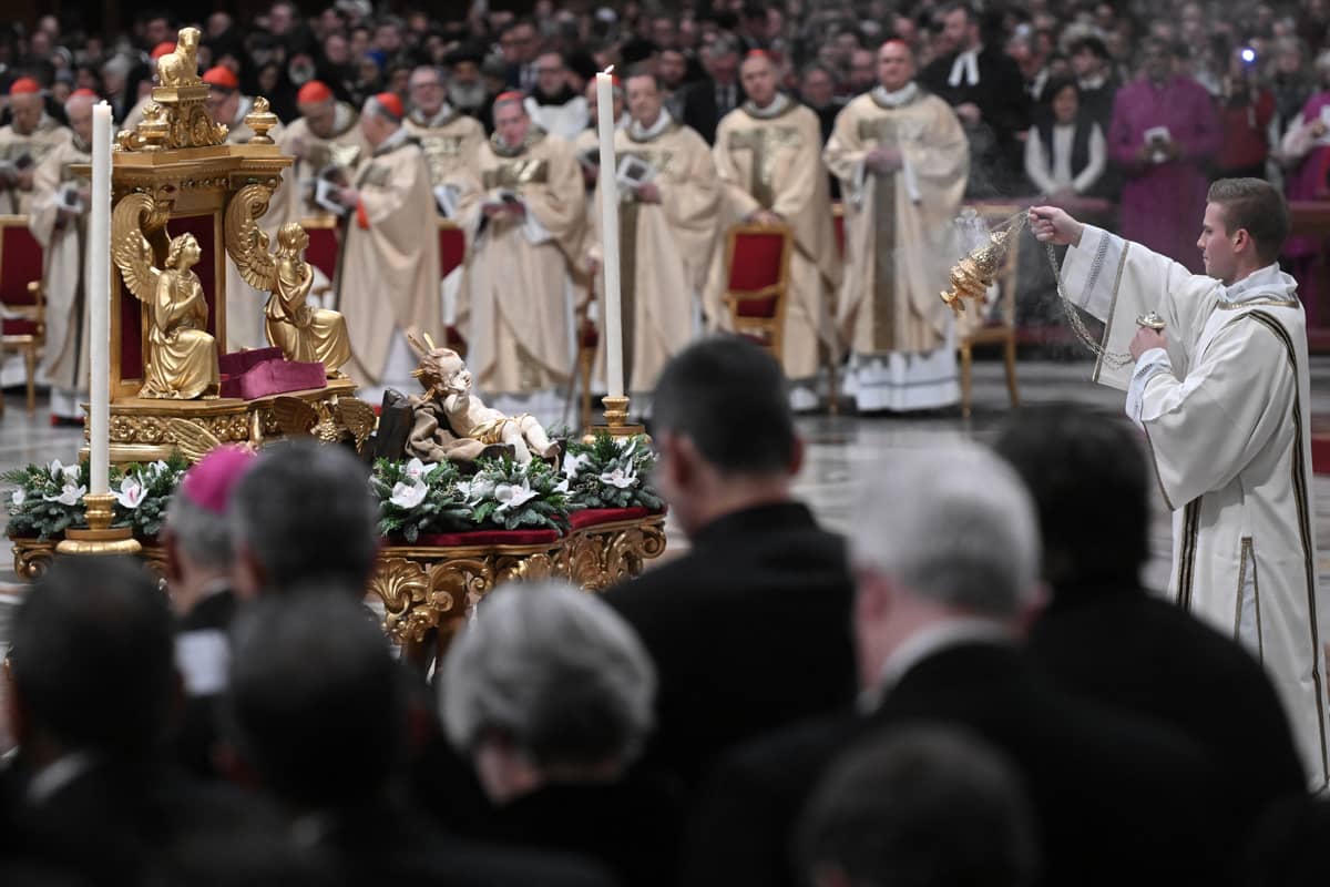Christmas Eve mass at The St Peter's Basilica in the Vatican on 24 December 2023.
