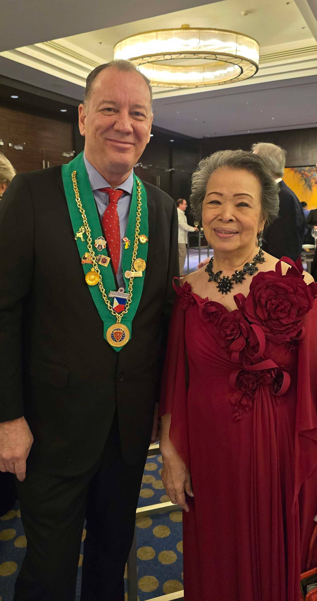 Bailli de Cebu Hans Eulenhoefer with vice chancelier argentier Vivina Yrastorza.