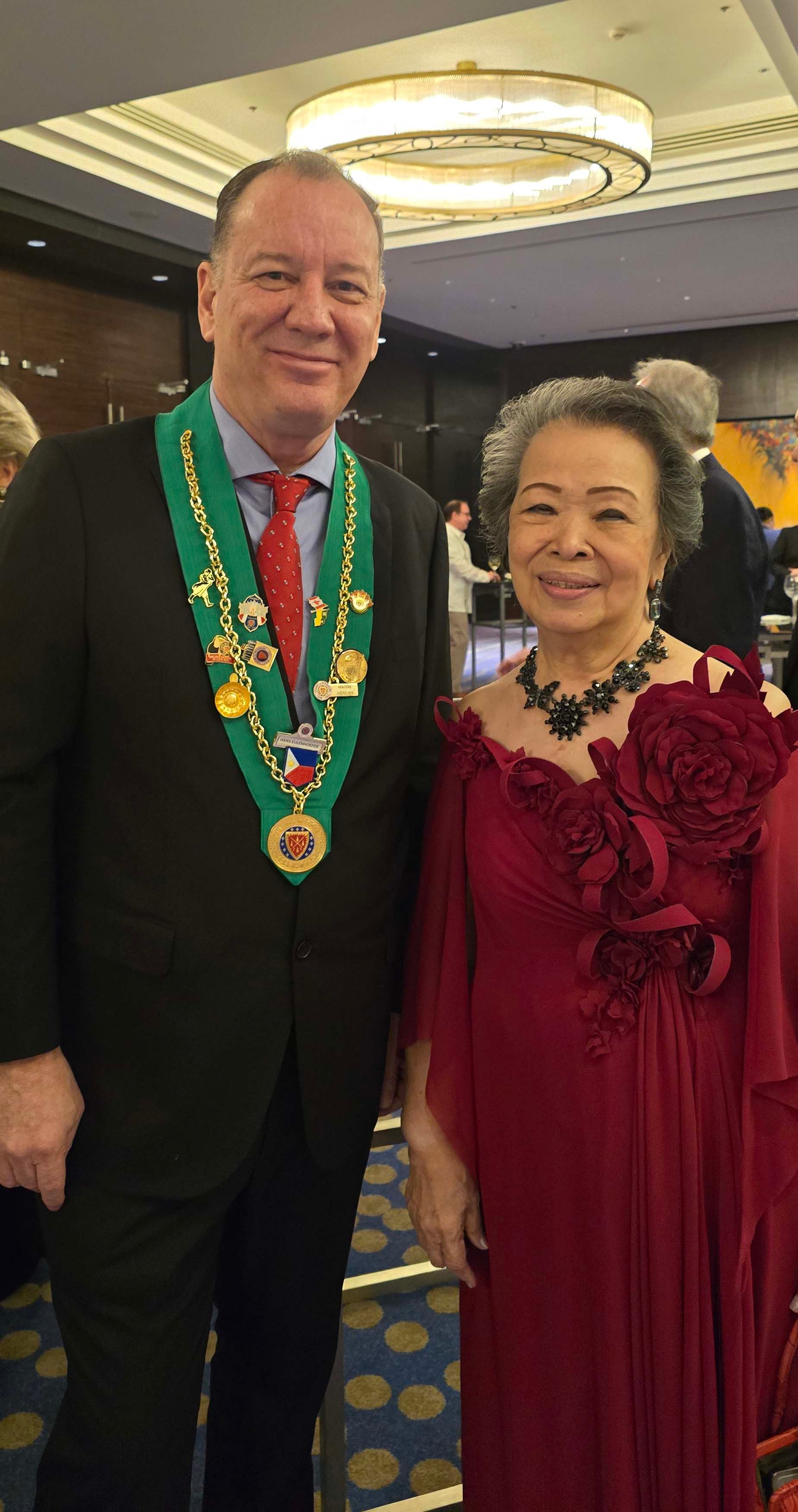 Bailli de Cebu Hans Eulenhoefer with vice chancelier argentier Vivina Yrastorza.