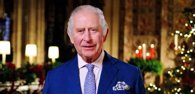 King Charles III during his Christmas address in 2023