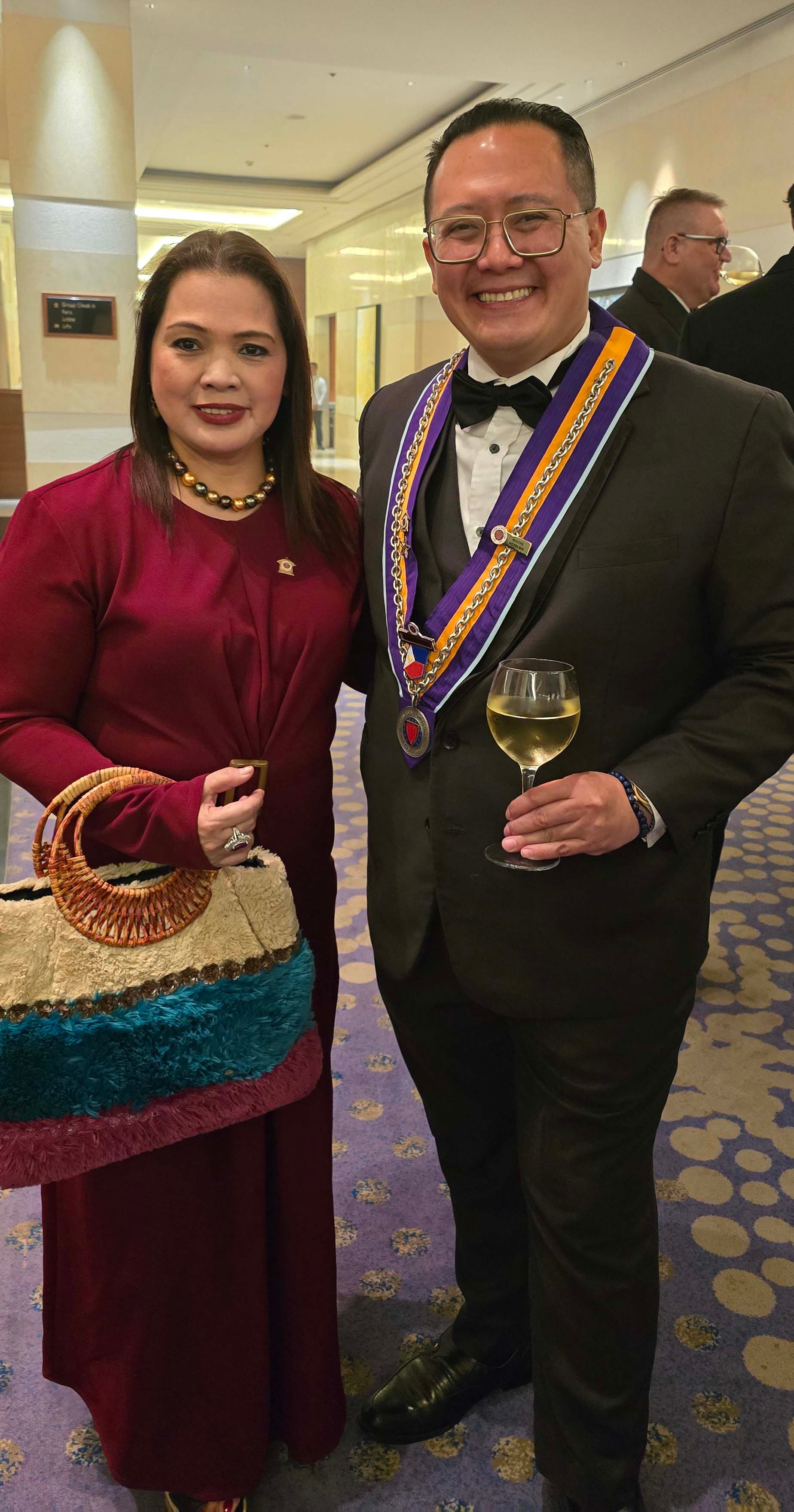 Catherine Cusi and Joseph Chiongbian, general manager of Savoy Hotel.