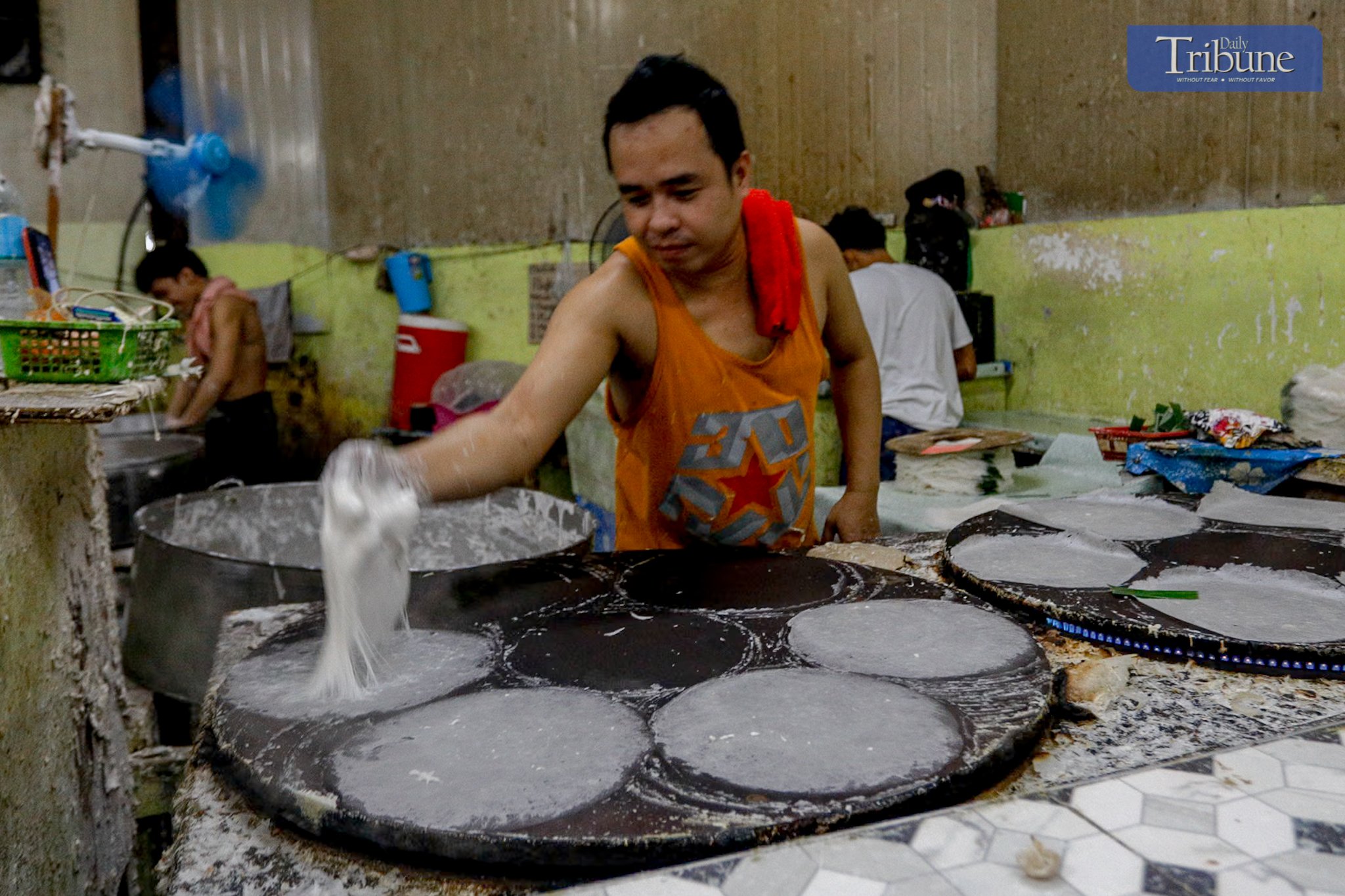 Lumpia wrappers in the making