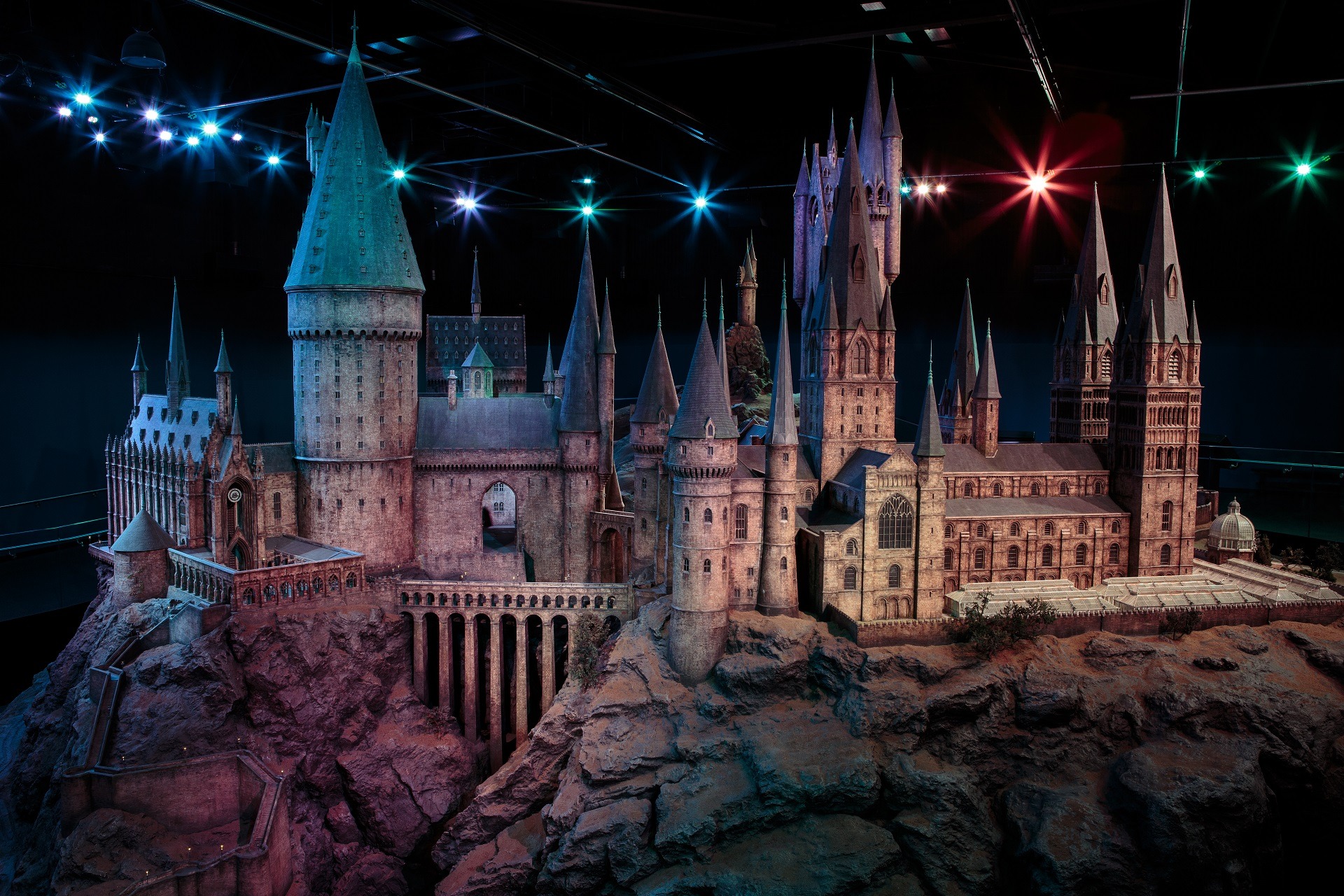 Hogwarts castle model at the Warner Bros. Studio in London.