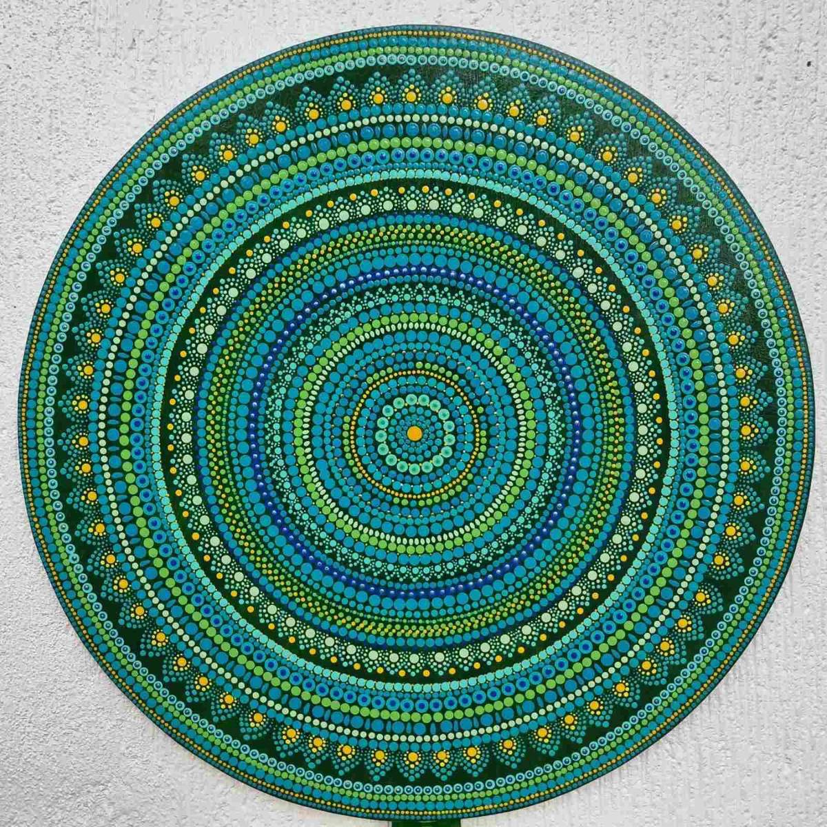 Mandalas are usually depicted in bright, colorful patterns. Designs have been seen in yoga mats or beach blankets in recent years.