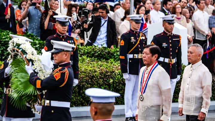 PRESIDENT Ferdinand Marcos Jr. leads the wreath-laying ceremony at the Rizal Monument in Manila on Monday, in observance of Rizal Day.