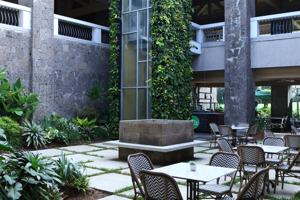 The Atrium Garden offers a tranquil oasis that members can enjoy any time of day.