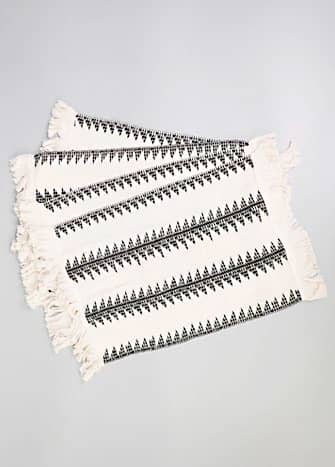 Ethnic Print with Black Arrow Fringe Placemat