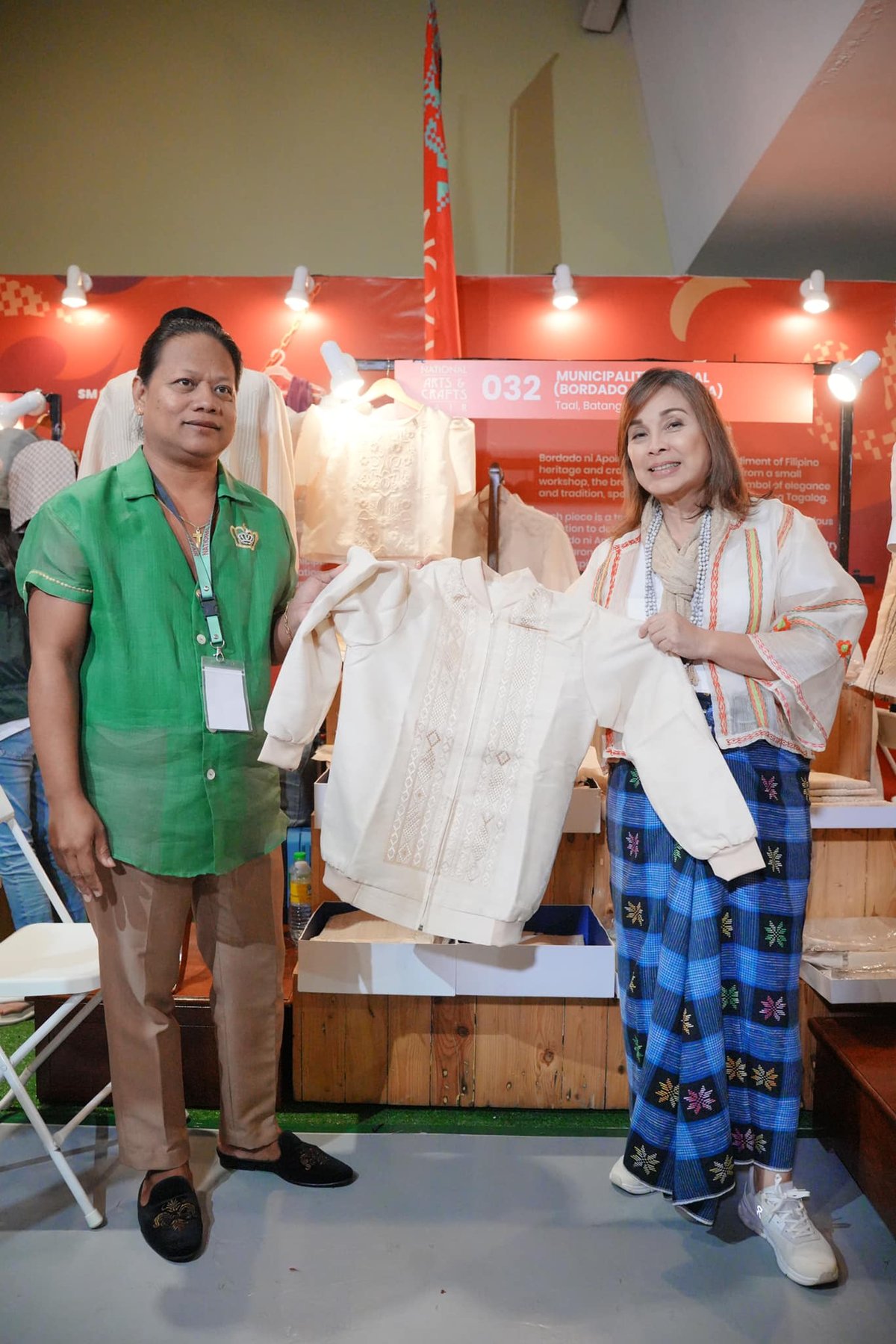 The chair of the Senate Committee on Culture and the Arts (right) celebrates the inclusion of the Aklan piña handloom weaving in UNESCO’s Representative List of the Intangible Cultural Heritage of Humanity.