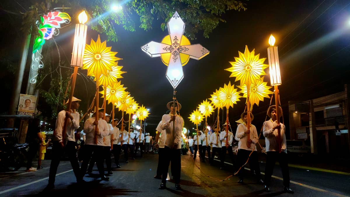 A group from the barangay of San Joaquin during the procession.