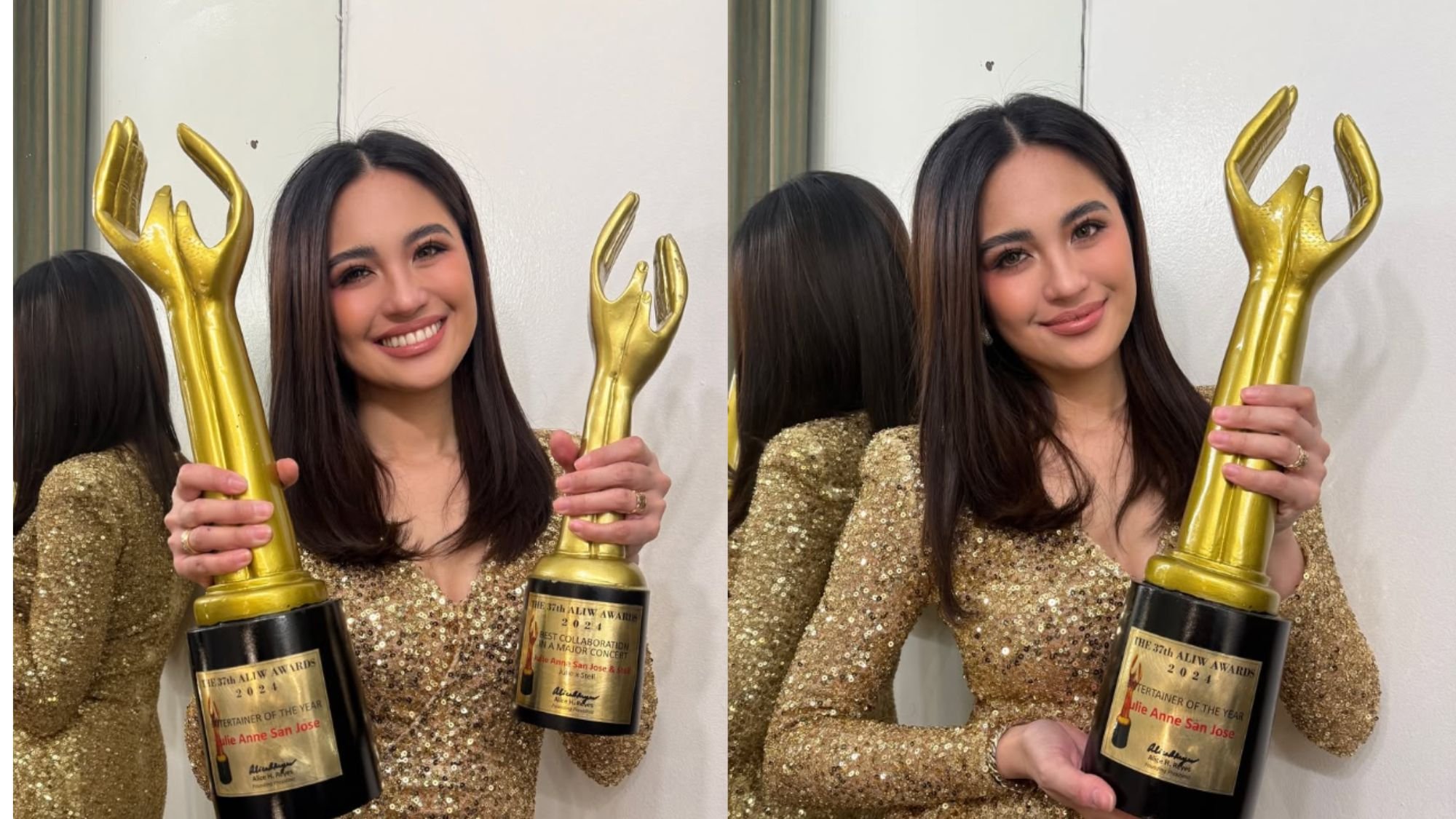 Julie Anne San Jose shows off Aliw Awards triumph