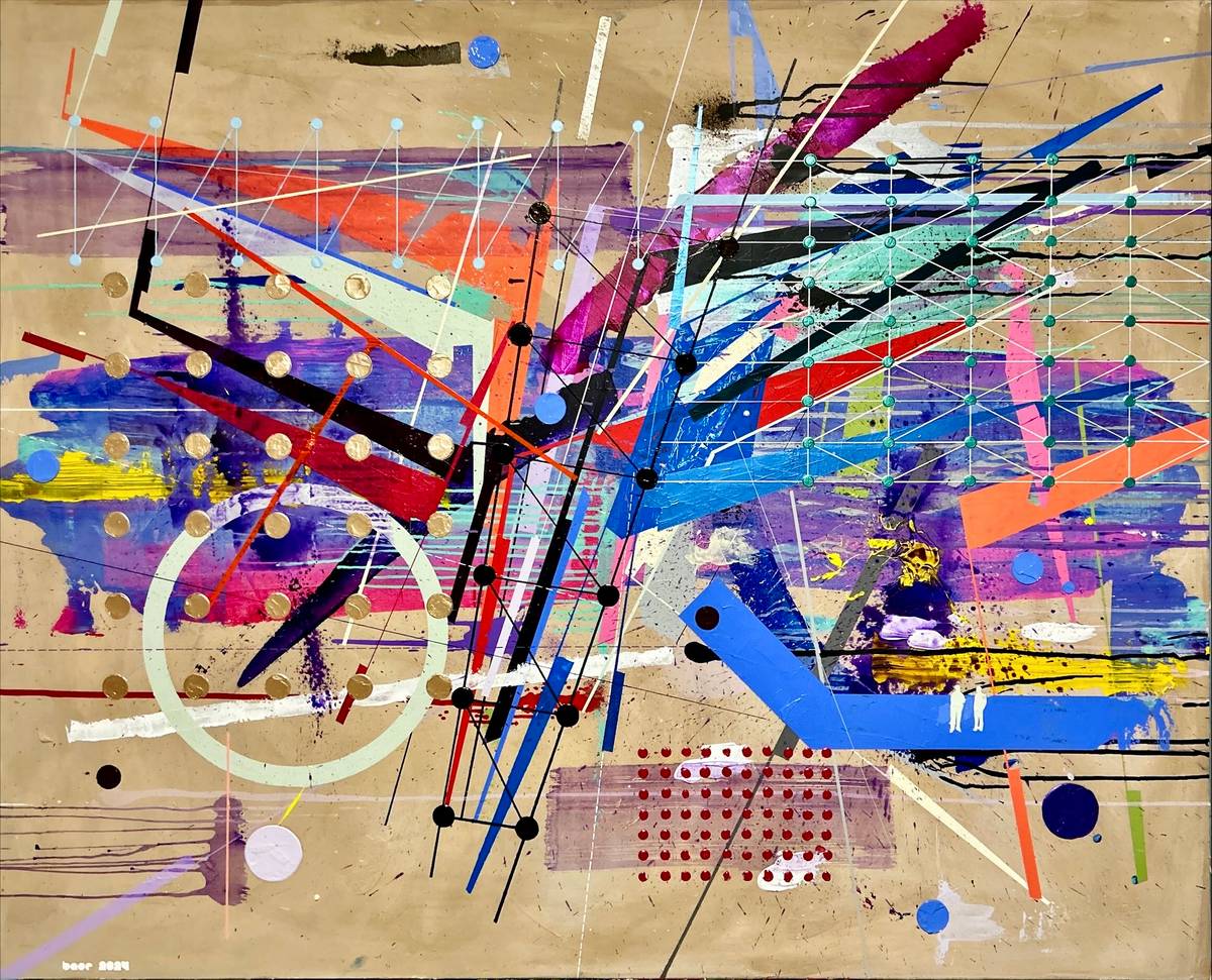 ‘A MACHINE To Live In,’ acrylic on canvas, 48" x 60," 2024.