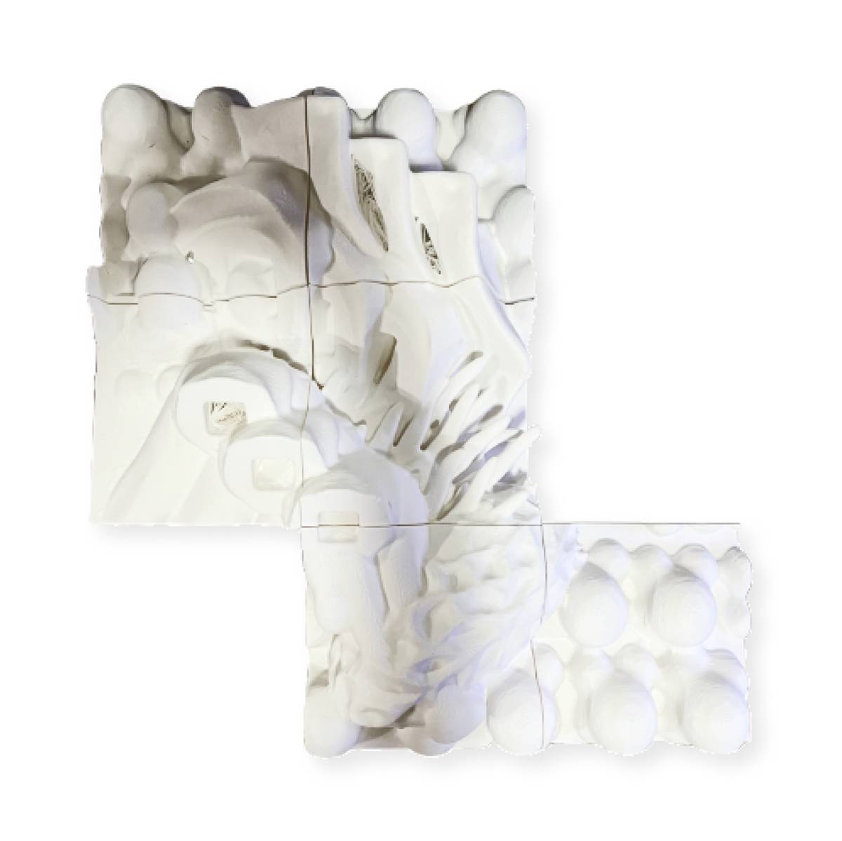 ‘HYPER Proun 7’ acrylic on 3D printed PLA and plaster, 2 x 2 ft, 2024.