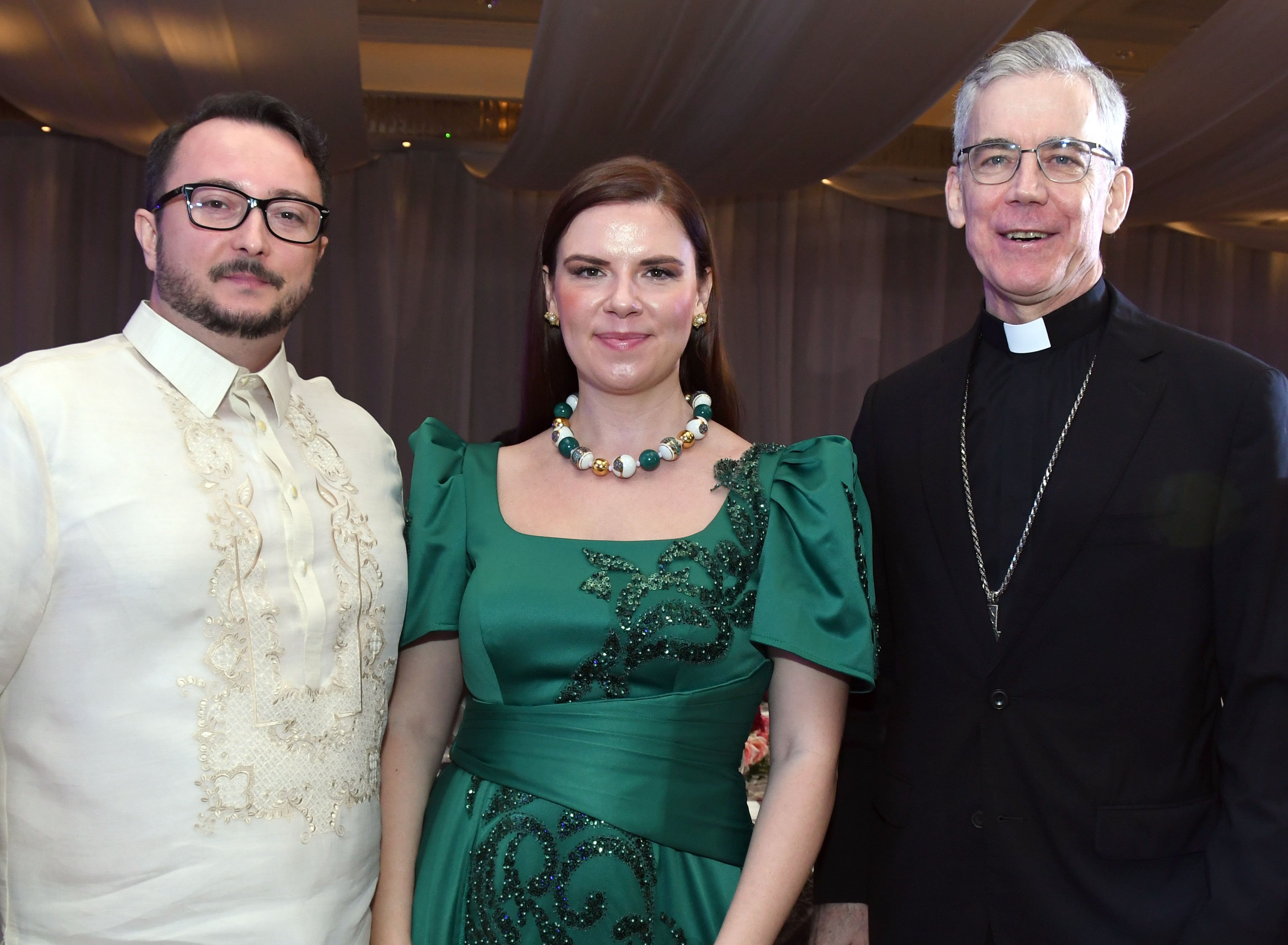 Eric Tracz, Hungarian Ambassador Titanilla To'th and Papal Nuncio Arch. Charles Brown.