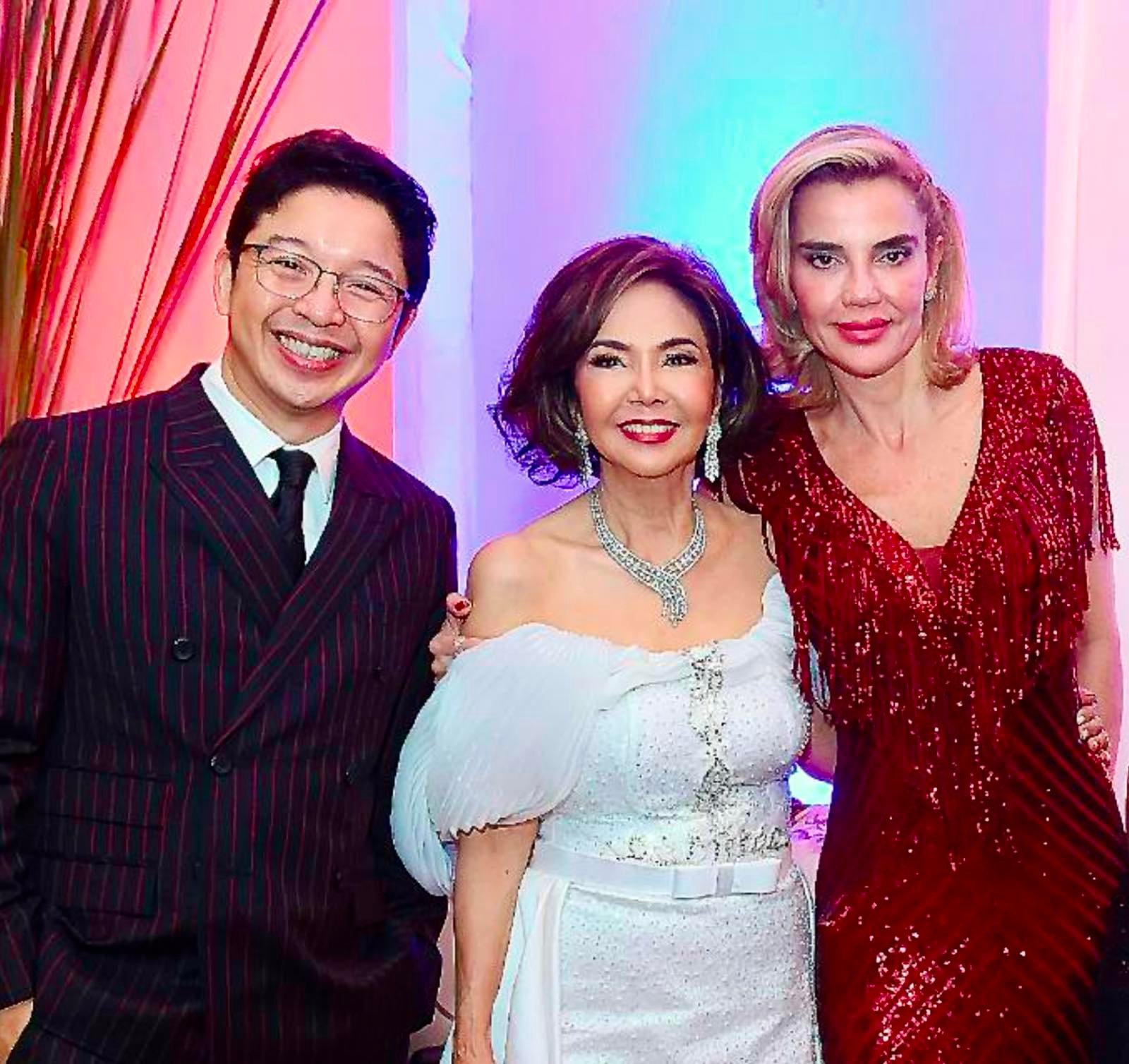 RJ Ledesma, Monaco Consul General Fortune Ledesma and Andresa Amara of Brazil.