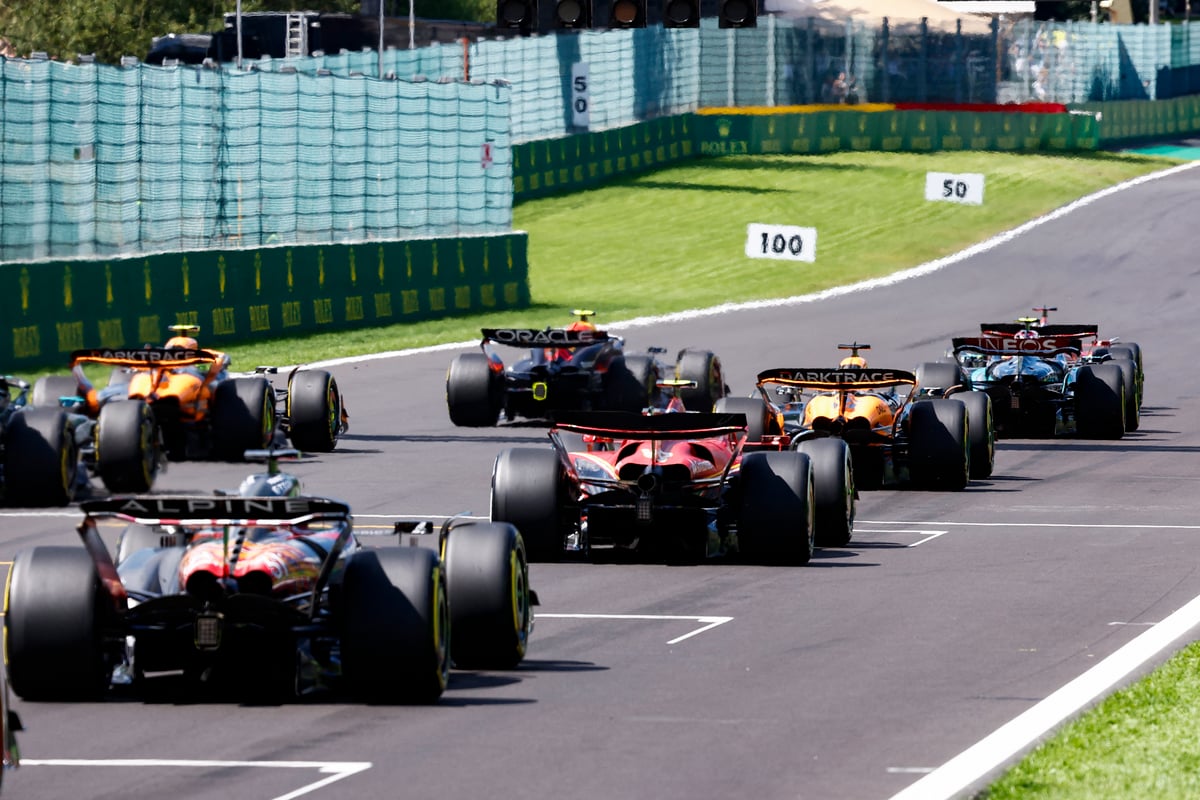 DRIVERS line up on the grid at Spa-Francorchamps, ready to ignite the excitement of the Belgian Grand Prix.