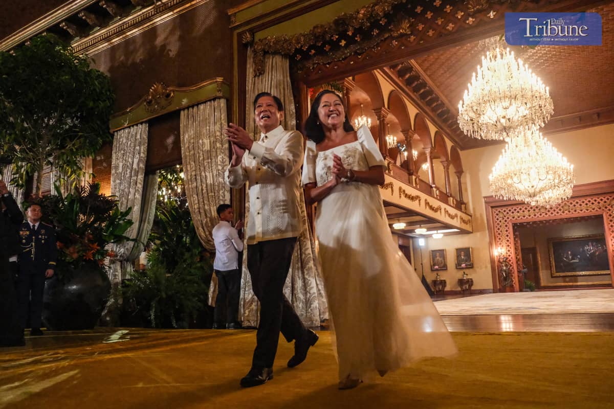 President Ferdinand "Bongbong" Marcos Jr. arrives with First Lady Liza Araneta-Marcos at Malacañan Palace for the Vin d'Honneur on 11 January, 2025. The event, attended by government officials and members of the diplomatic corps, is a traditional New Year's reception celebrating unity and goodwill.