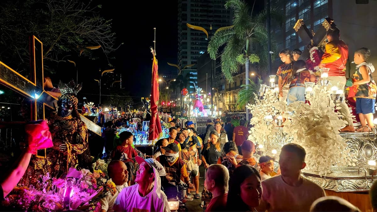 People flock to Rizal Park for the vigil on the eve of the Feast of Jesus Nazareno.