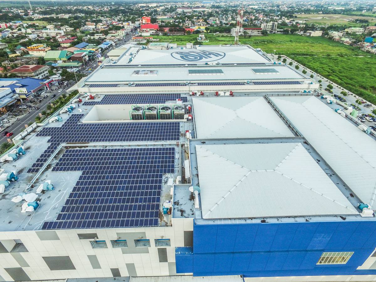 SM City Cabanatuan harnesses the power of the sun with a 0.413MWp solar energy system, powering the mall with clean energy.