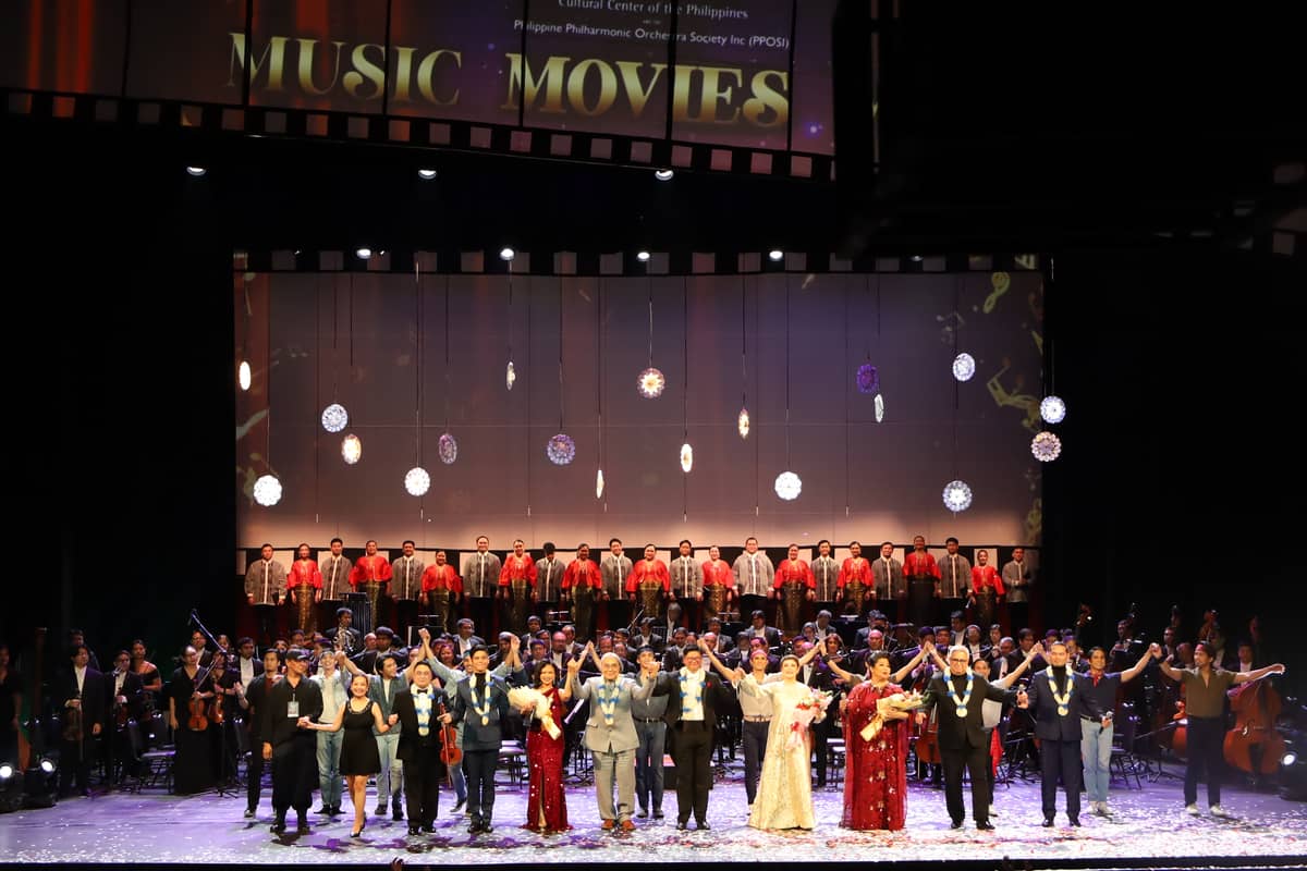 Curtain call of ‘Music, Movies, Magic’ with artists and performers.