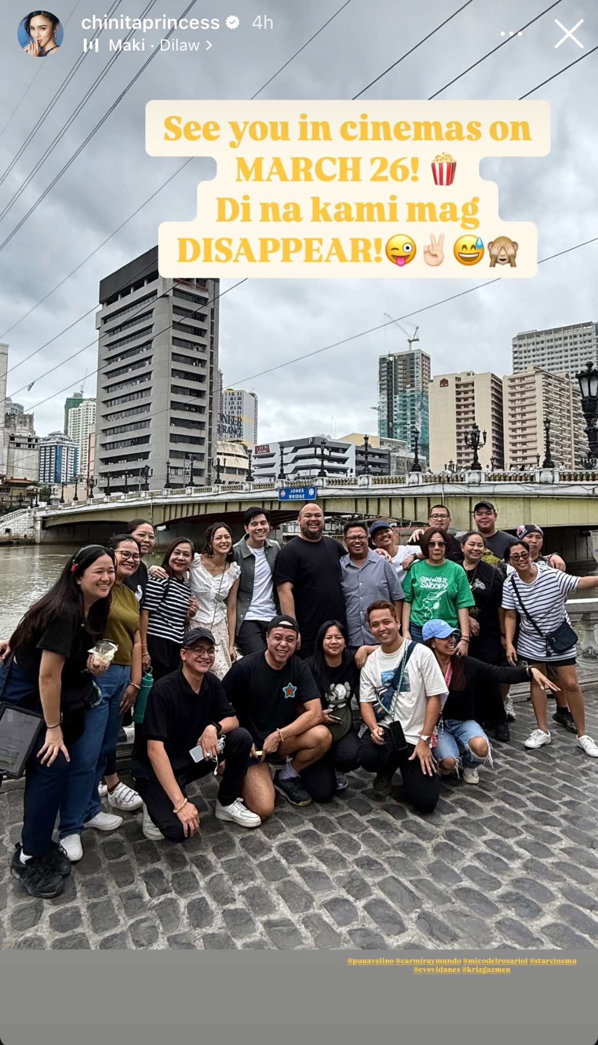 Kim Chiu and Paulo Avelino with movie staff and crew