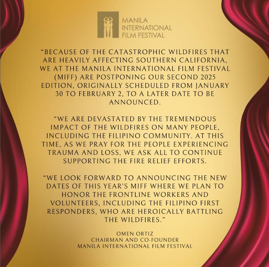 Manila International Film Festival statement