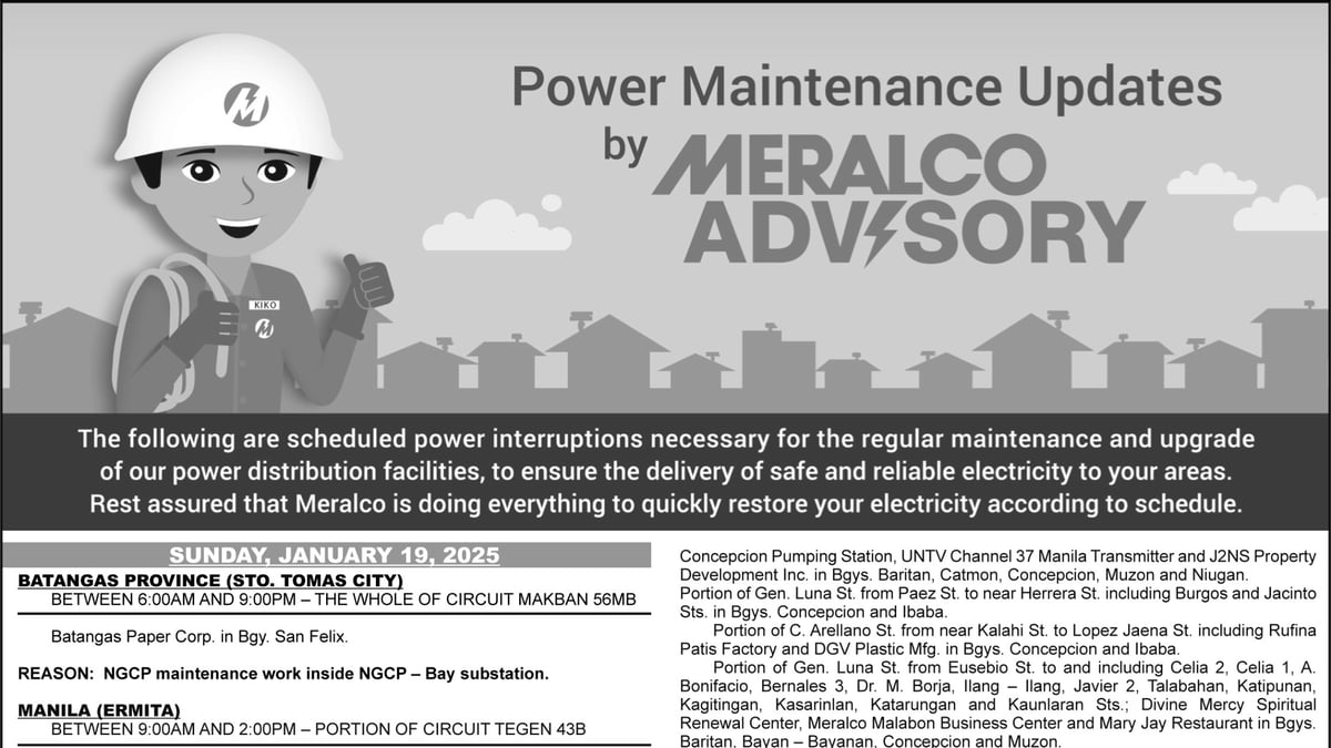 MERALCO ADVISORY
