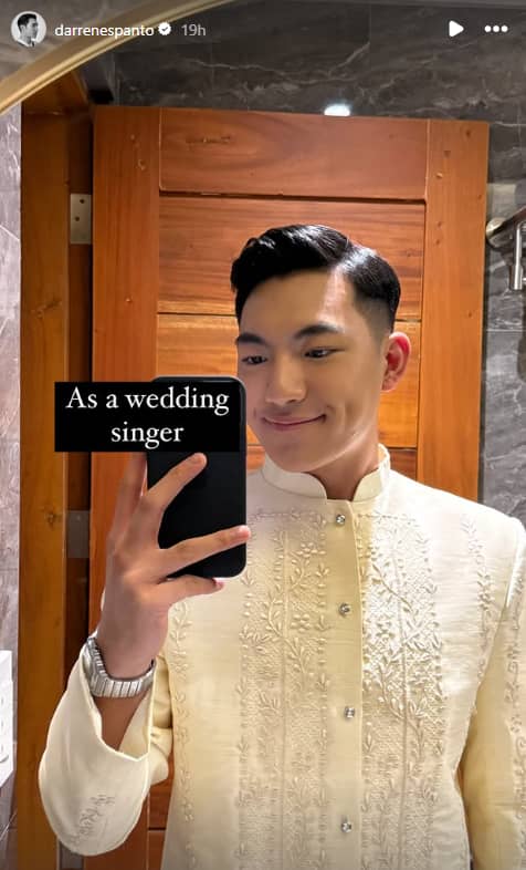 Darren Espanto in wearing his Barong for a wedding.