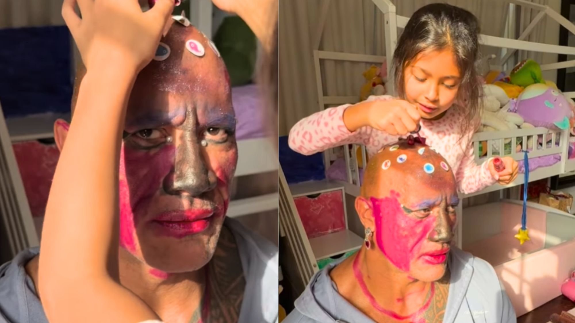'The Rock' shares adorable makeover video with daughters