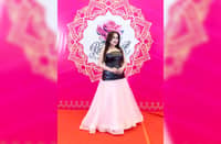 Rose Tolentino Santiago wearing a Lloyd Arceo gown