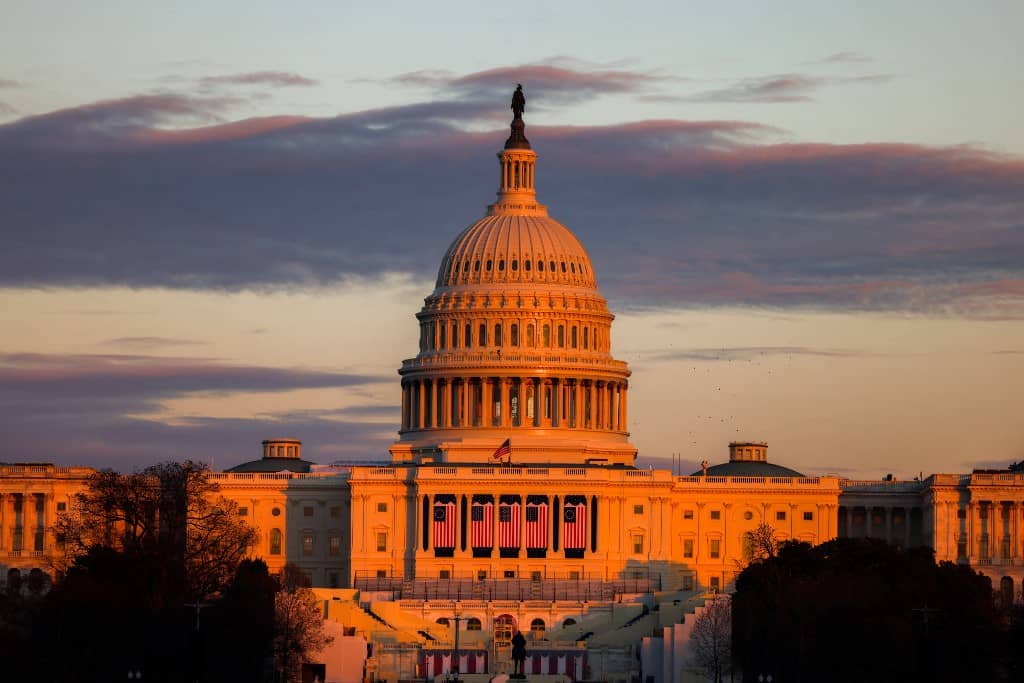 The US Capitol is seen in Washington, DC, on January 18, 2025 as the US capital prepares for the inauguration of US President-elect Donald Trump.