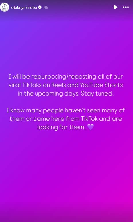 Mama Lulu's son Oliver plans to repurpose and repost some of their TikTok video in YouTube shorts