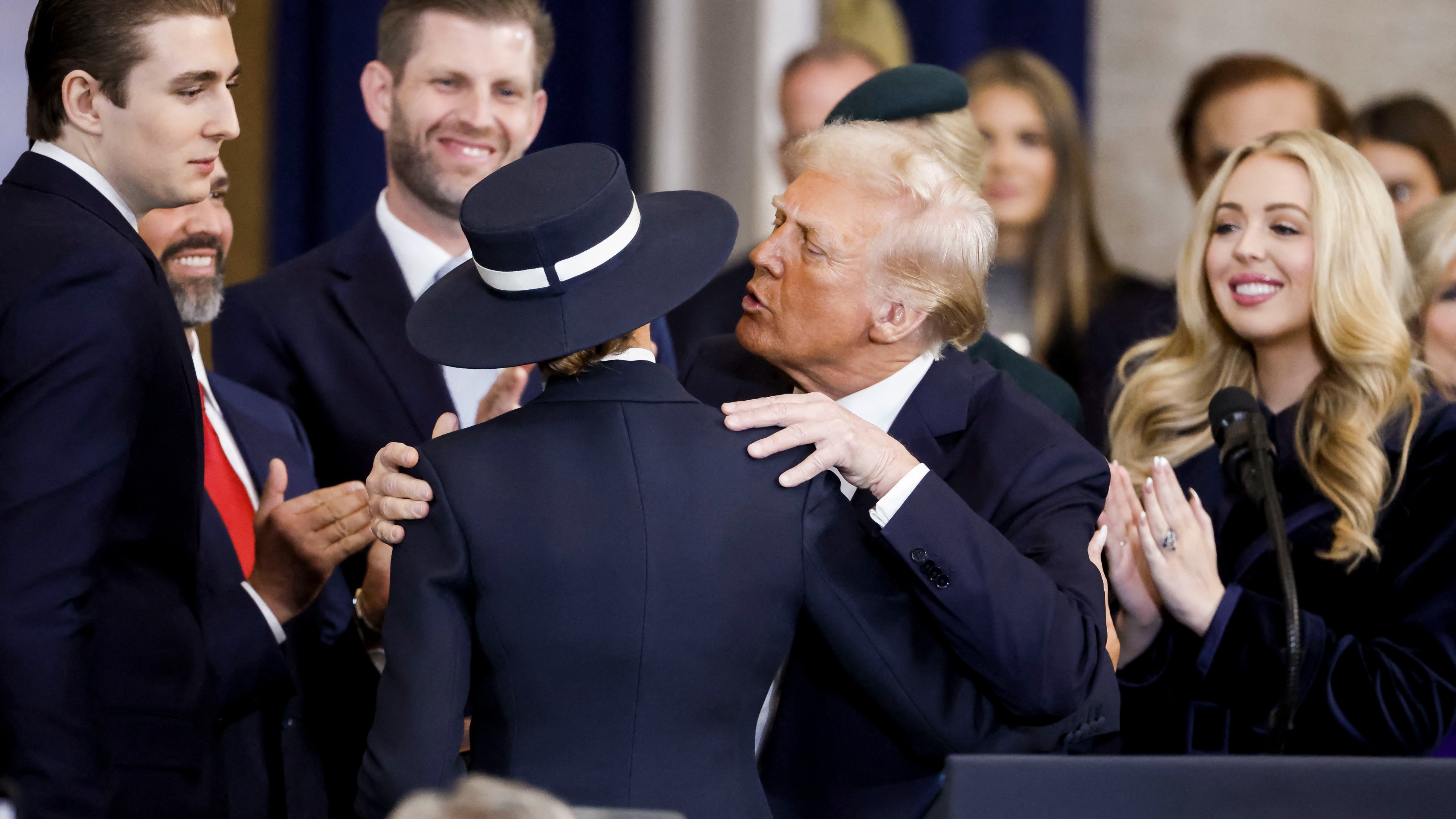 Did the hat get in the way? Melania’s cheeky inauguration moment goes viral