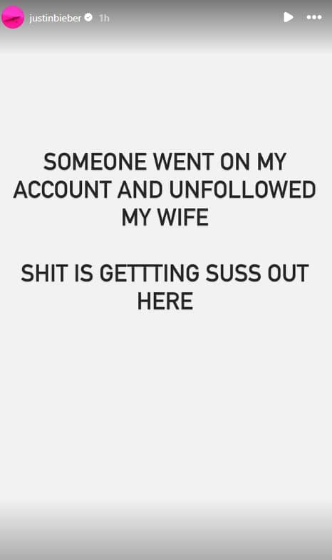 Justin Bieber explains why he unfollow and followed his wife Hailey on Instagram