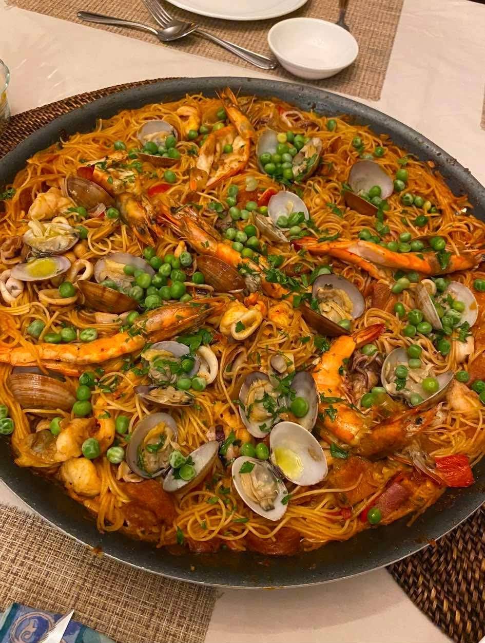Seafood pasta.
