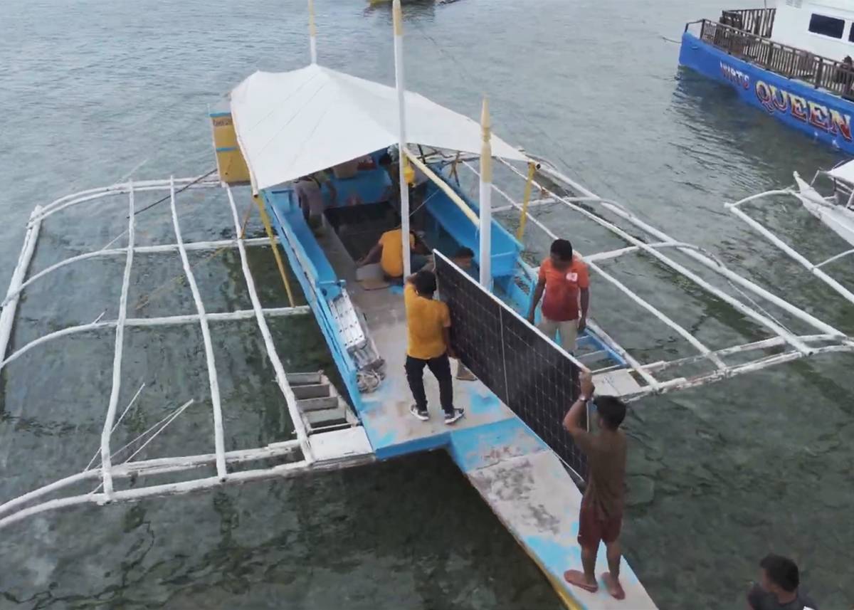 Solar panels were delivered by boat to Pangan-an Island in Cebu, highlighting the Aboitiz Foundation's dedication to bringing renewable energy and connectivity to last-mile schools across the country.