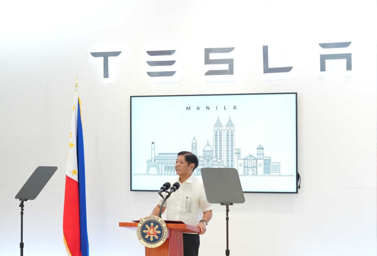 PRESIDENT Ferdinand R. Marcos Jr. celebrates the launch of Tesla’s first official center in the Philippines, highlighting a vision for innovation and sustainability.