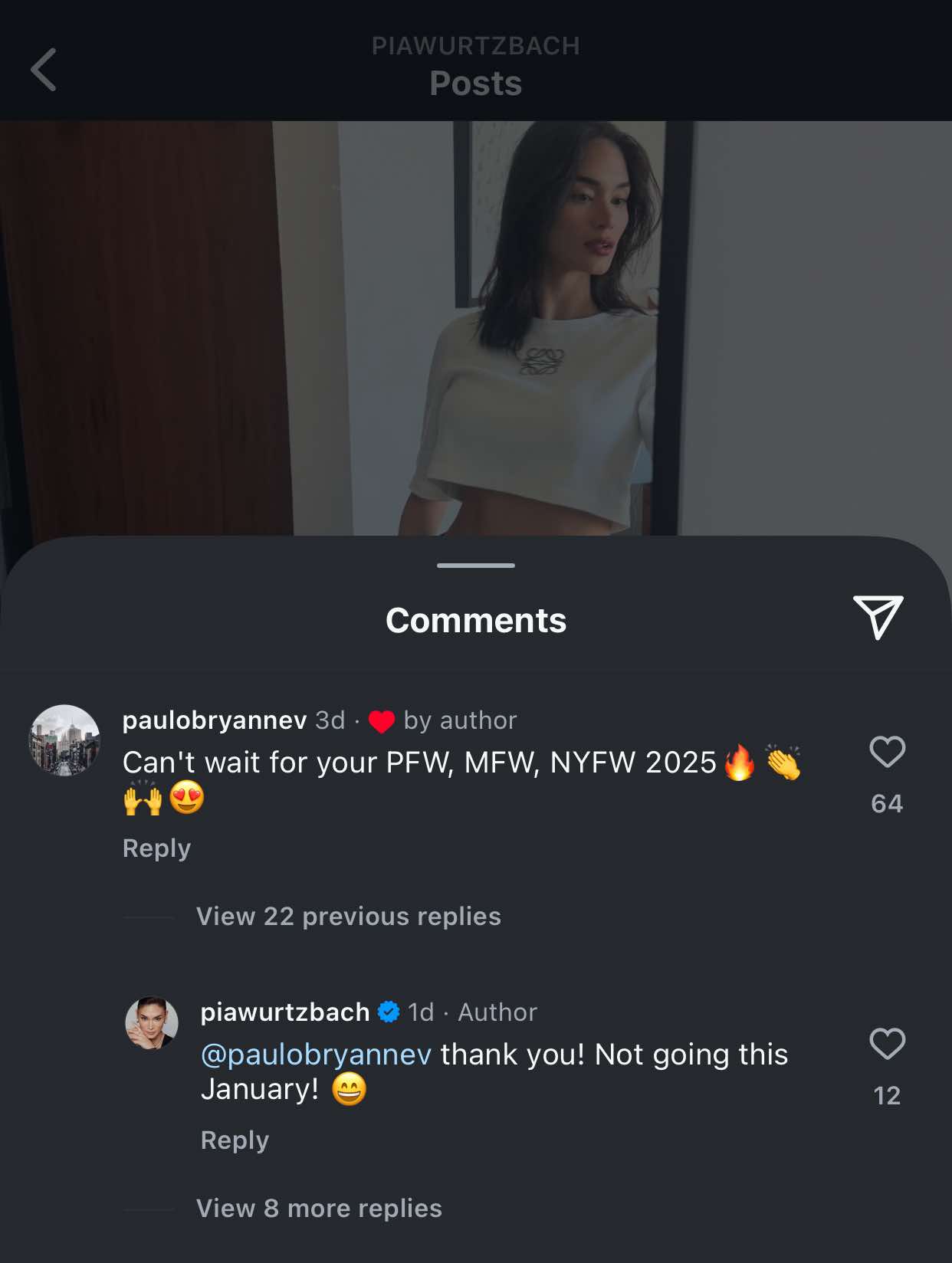 Pia Wurtzbach responded a fan's inquriy about her absence in Paris Fashion Week