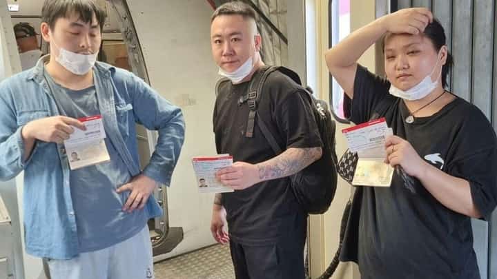 Three Chinese nationals, recently apprehended for involvement with an illegal POGO operation, were deported on January 25 and boarded an AirAsia flight bound for Xiamen, China.