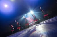 Members of the ‘retro horror’ themed idol group Mona, Miu, Rinka, Hisui and Moka.