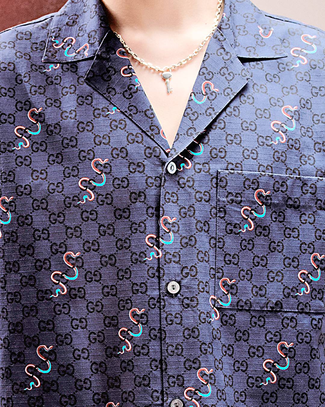 Printed cotton
ripstop shirt.