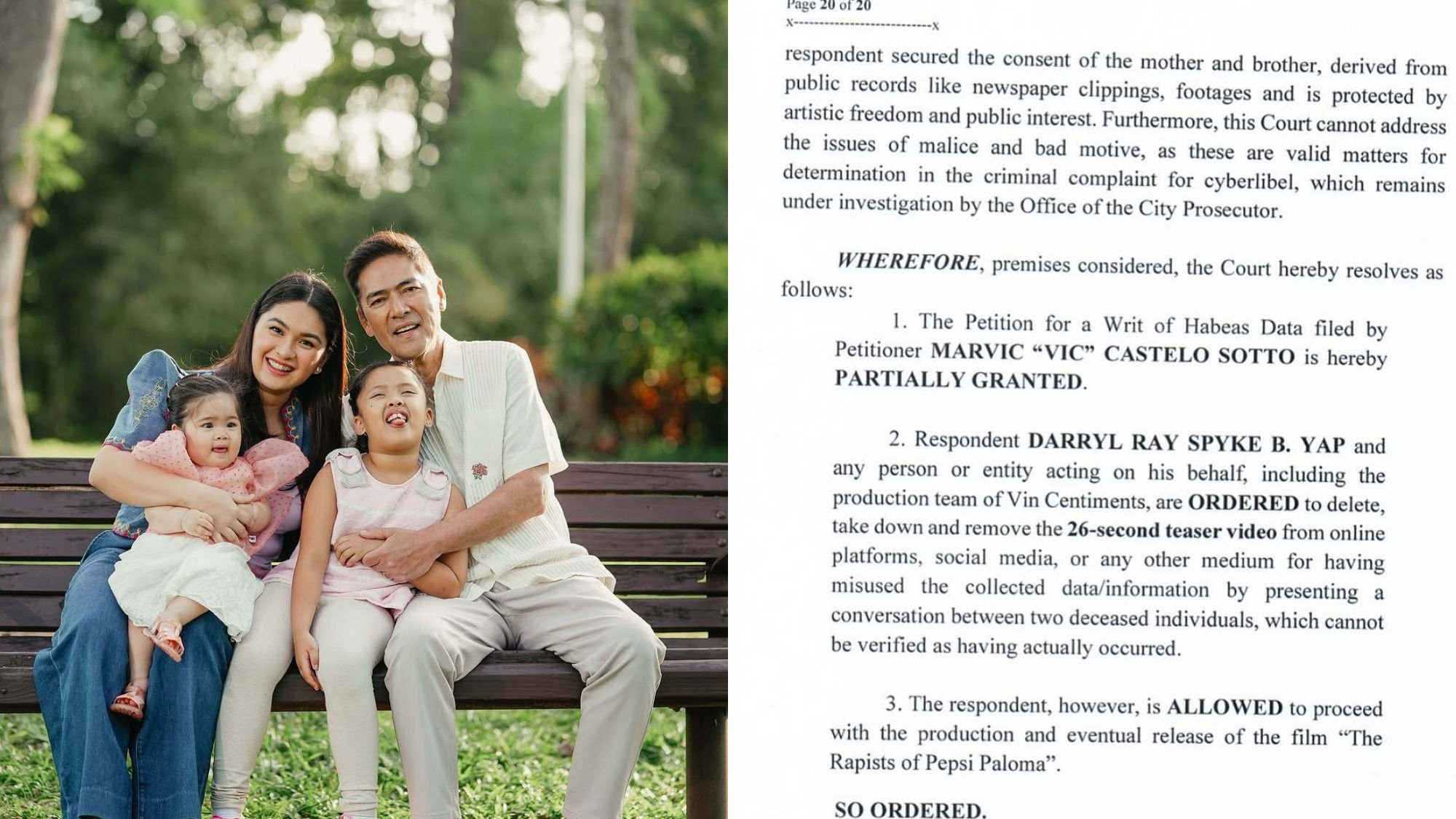 Pauleen Luna rejoices as court rules in favor of Vic Sotto vs. Darryl Yap