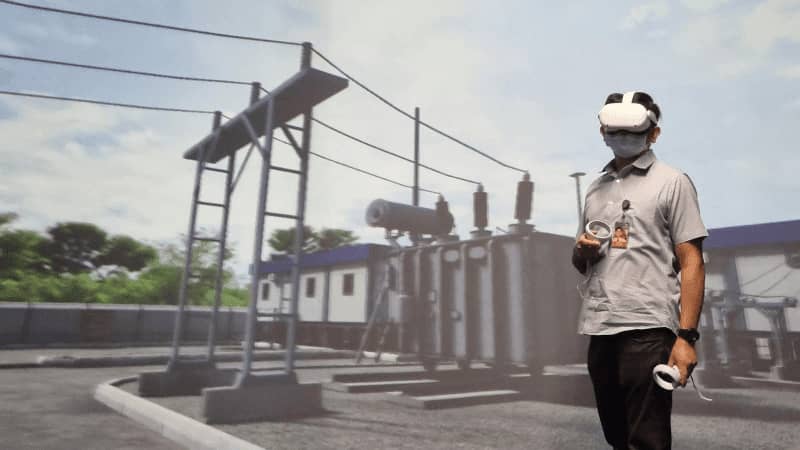 State-of-the-art facility. A Meralco employee wears the Microsoft HoloLens during a simulation at the Powertech Innovation and eXperience Lab (PIXL), Meralco’s digital twin laboratory that uses real-world data so that real-time assessment of critical facilities can be done remotely to enhance customer experience.
