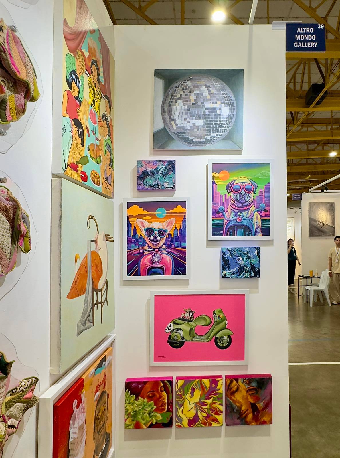 Michael Sagaran’s artwork displayed at Booth 39 (Altro Mondo Gallery) at the Xavier Art Fest.