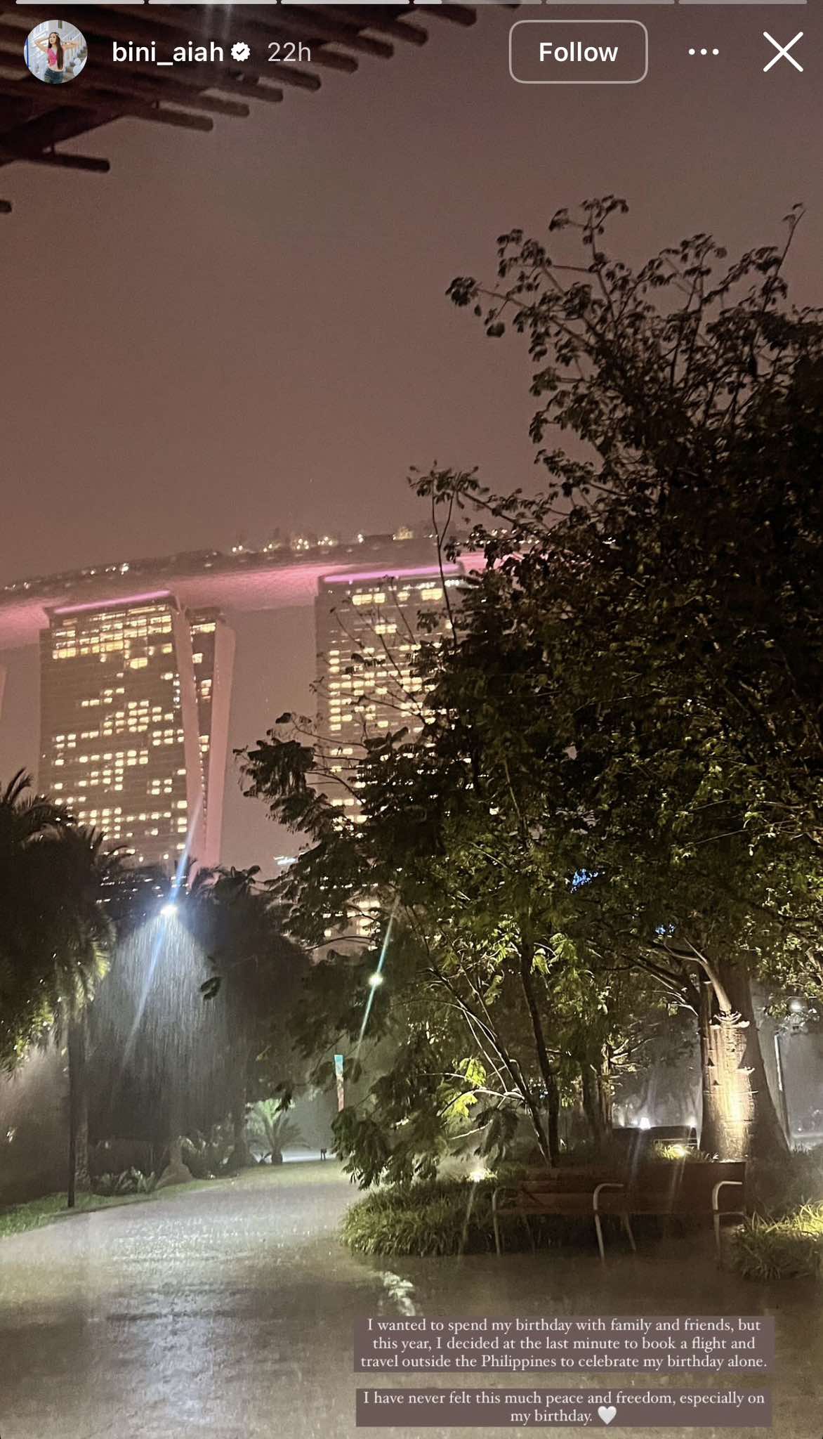 Explores Singapore on her birthday