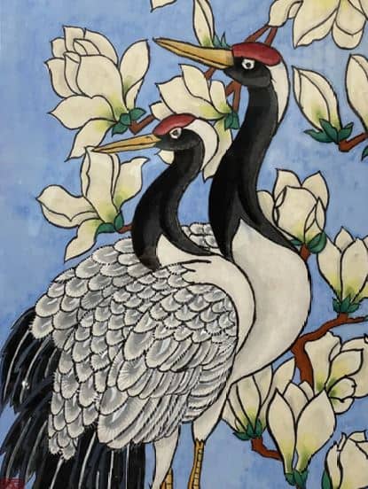 ‘Crane’ 30” x 22.5” by Doya Lapuos-Varela, 2023.