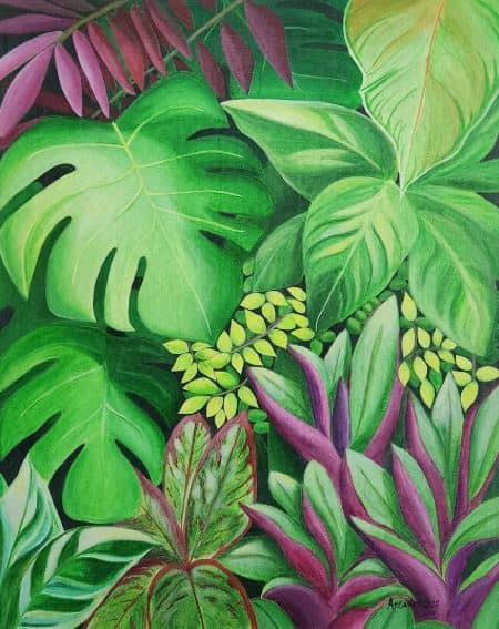 ‘Garden Meditation’ 20” x 16” by Annabelle Rola-Carlos, 2024.